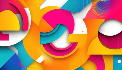 Vibrant Abstract Geometric Background with Bright Colors and Textured Shapes