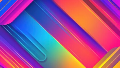 Vibrant Abstract Geometric Background with Dynamic Lines and Bright Gradient Colors