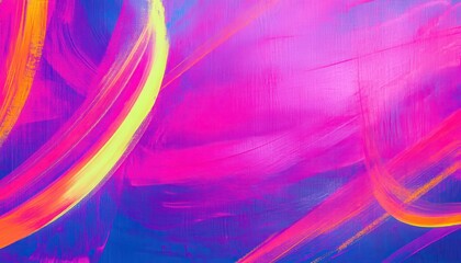 Vibrant Abstract Painting with Pink Purple and Blue Brushstrokes
