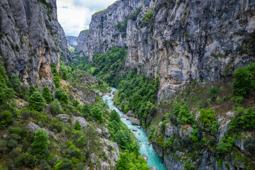 Aerial view of the Gorges du Verdon in south France
