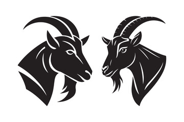 Goat Head Vector Art Tribal Style Animal Illustration
