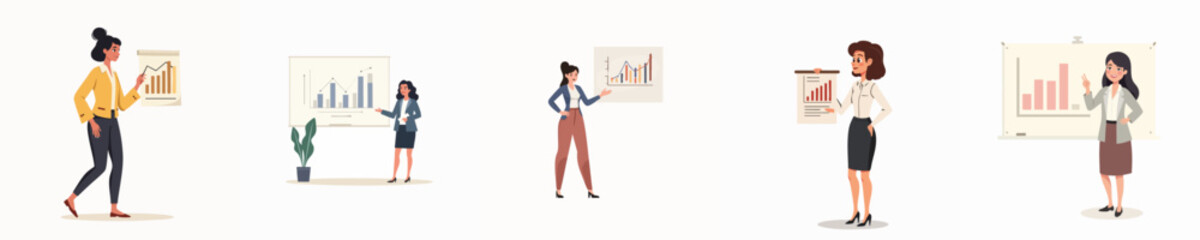 Professional Businesswoman Giving Presentation on Growth Chart