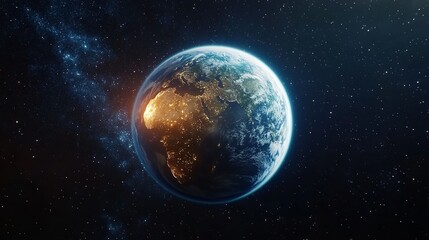 Obraz premium 3D Render of Space Debris Around Planet Earth in 8K Realistic Detail