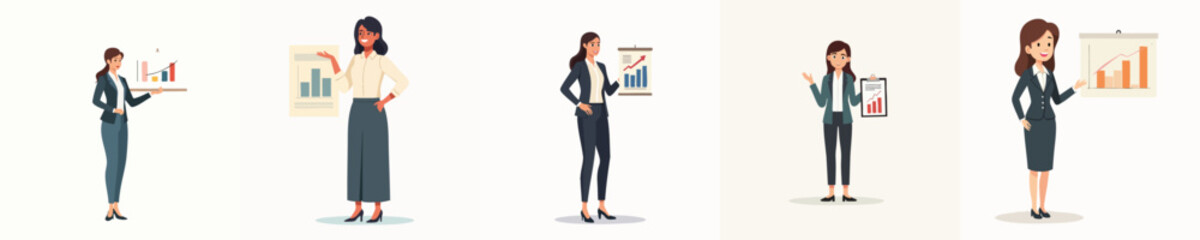 Professional Businesswoman Giving Presentation on Growth Chart