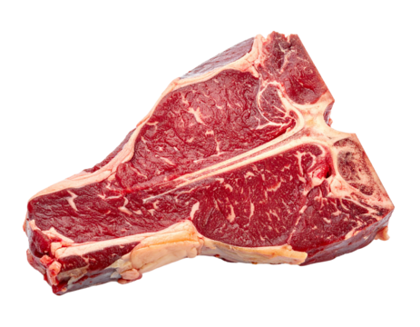 T Bone Steak Isolated Raw Beef Meat Fresh Cut Out PNG Transparent Background