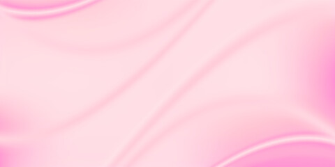 Pink rose peach white silk satin. Creases in fabric. Light luxury elegant background with space for design. Table top view, flat lay. Birthday, baby, newborn. Or a wedding, valentine.