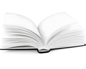 Obraz premium Open Blank Book Pages Mockup, Clean White Paper, Studio Shot, Isolated Background, Textbook, Notebook, Reading