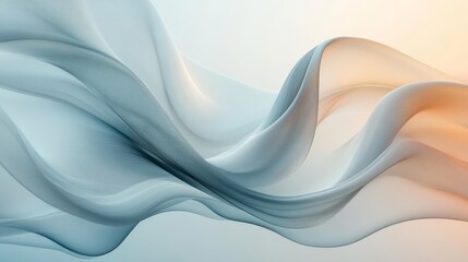 Abstract flowing forms in muted pastel hues.
