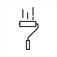 Paint roller icon, wall brush, simple roller paint brush