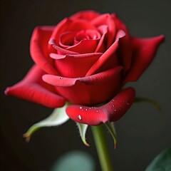 Realistic Red Rose for National Rose Day