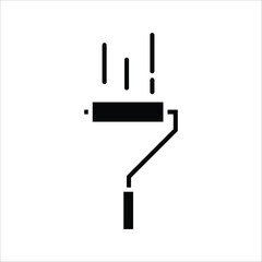 Paint roller icon, wall brush, simple roller paint brush