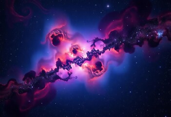 Fototapeta premium Cosmic tapestry of nebulae and star clusters, swirling colors, infinite, cluster