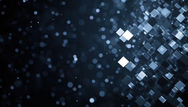 Abstract Blue Geometric Background with Glowing Diamond Shapes
