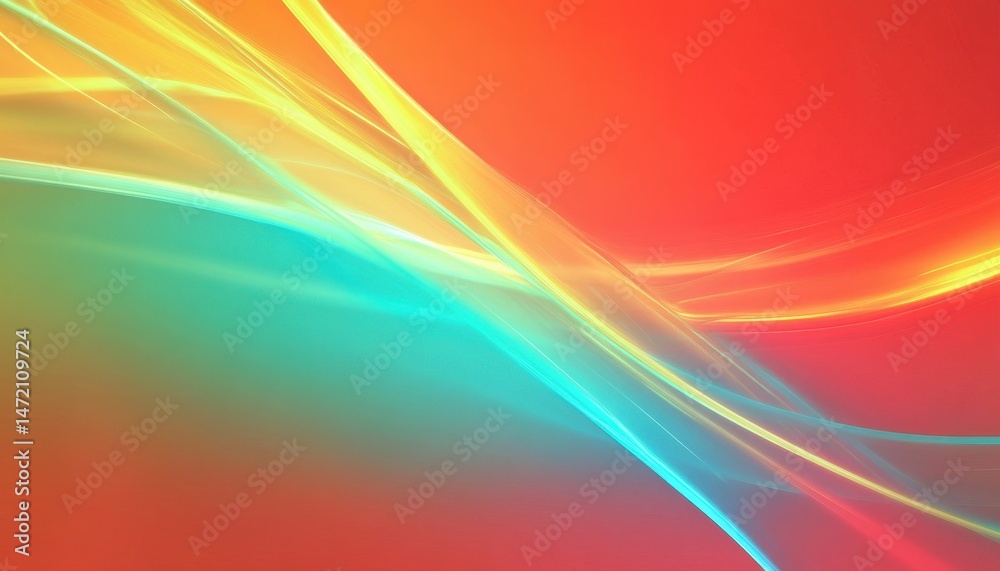 Poster Abstract Colorful Background with Flowing Lines and Vibrant Light Effects