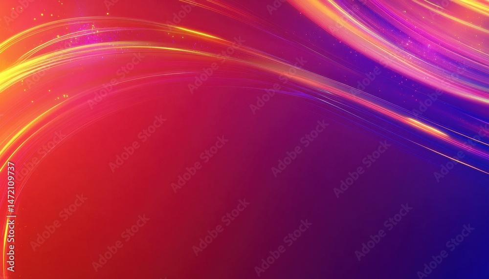 Fototapete Abstract Colorful Background with Dynamic Light Lines and Swirling Curves