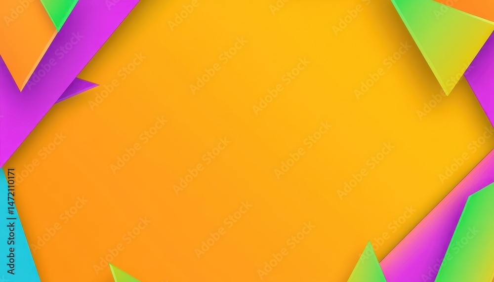 Aufkleber Abstract Colorful Triangle Background with Vibrant Geometric Shapes