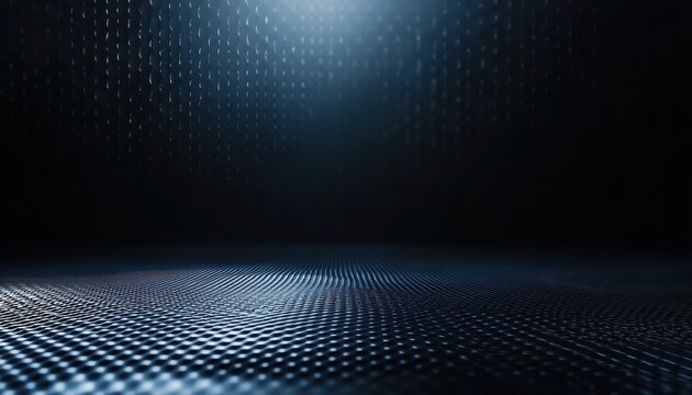 Abstract Dark Blue Digital Background with Subtle Waves and Glowing Dots