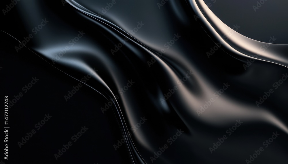 Aufkleber abstract draped black silk fabric with subtle lighting and shadows
