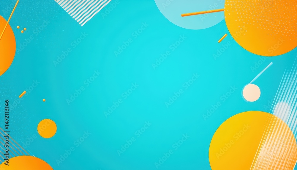Poster abstract geometric background with orange and teal circles