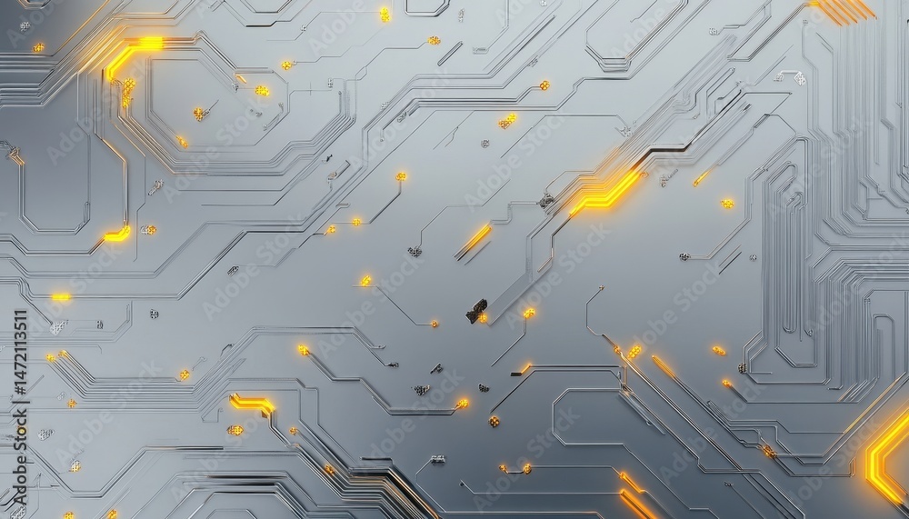 Poster abstract glowing circuit board background