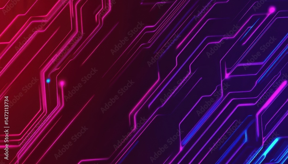 Aufkleber abstract glowing circuit board background with red purple and blue lines