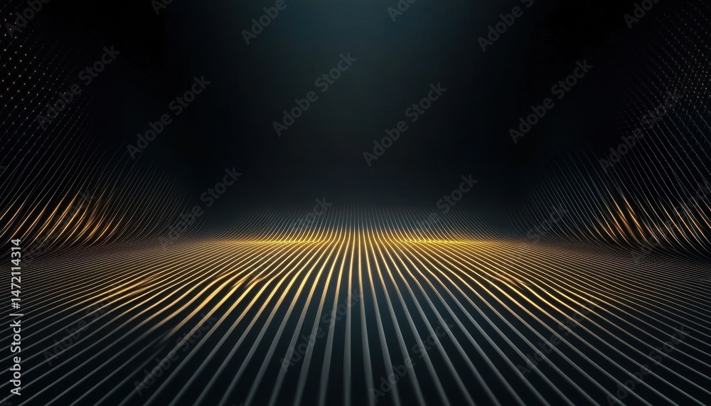 Leinwandbilder abstract gold particle background with dark lines and glowing texture
