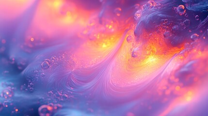 Fototapeta premium Abstract illustration of vibrant color swirls and bubbles.