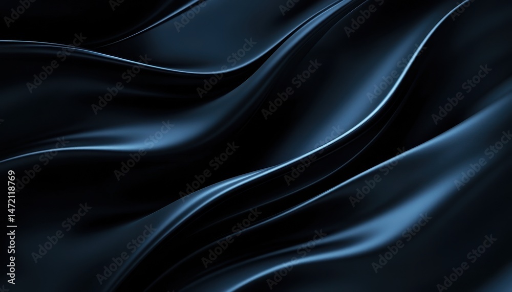 Aufkleber dark blue abstract fabric texture with smooth waves