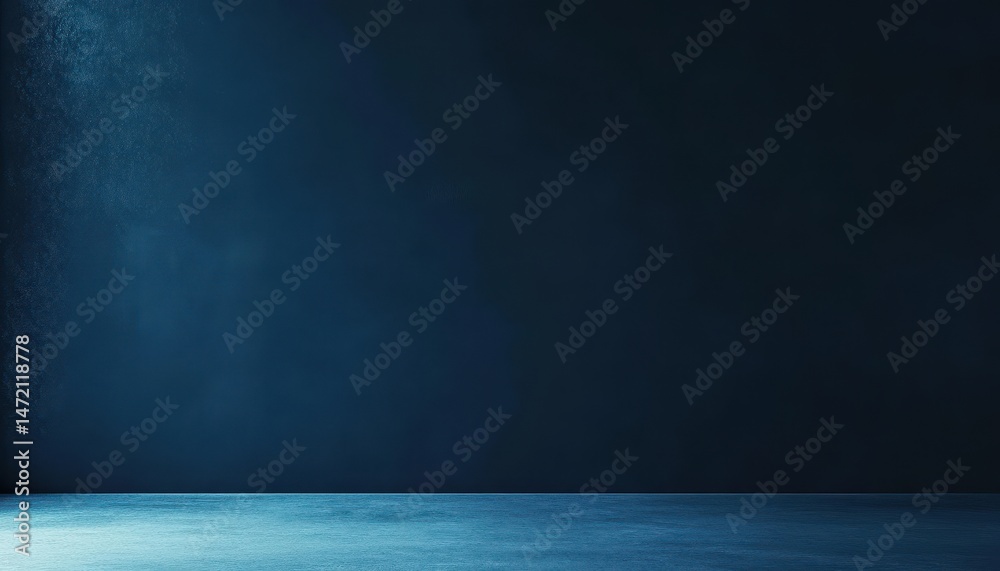 Aufkleber dark blue abstract background with subtle spotlight and particles