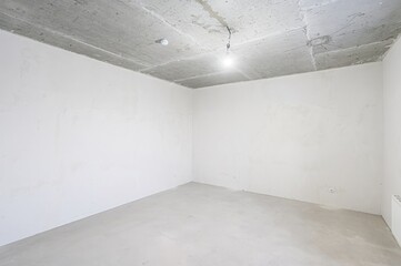 rough repairs for self-finishing. interior decoration, bare walls of the room, stage of...