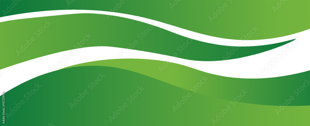Poster vector green line background curve element with white space for text and message design, overlapping