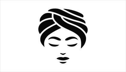 Woman with Turban and Closed Eyes for Beauty and Relaxation