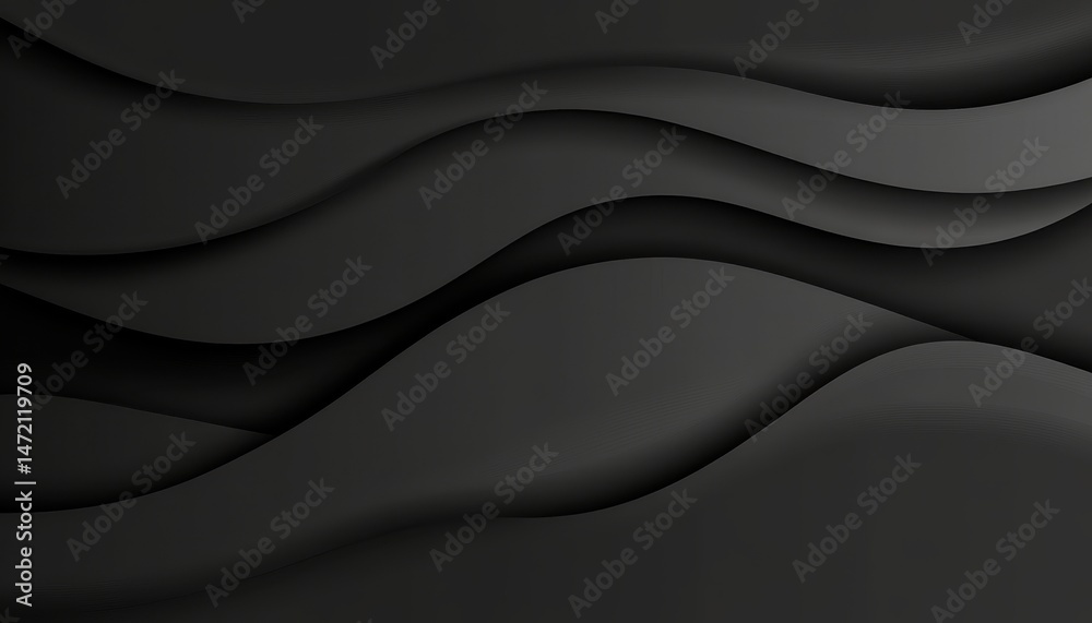 Aufkleber dark grey abstract wave background texture