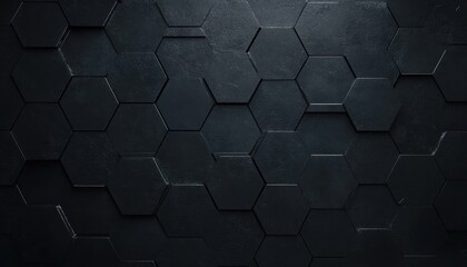 Dark Grey Hexagonal Geometric Pattern Texture Background