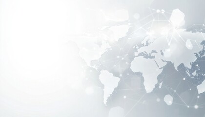 Global Network Connections World Map Abstract Background
