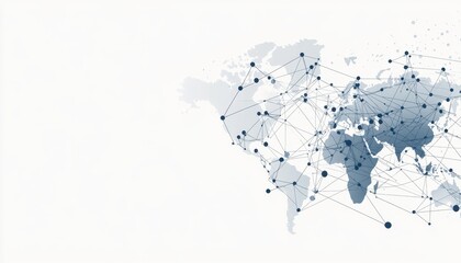Global Network Connections World Map Visualization