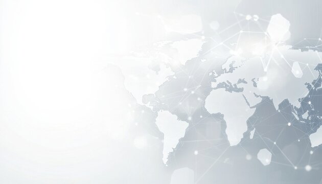 Global Network Connections World Map Abstract Background - Powered by Adobe