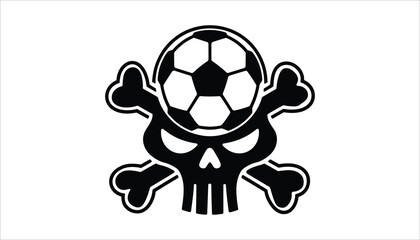 Obraz premium Soccer Skull and Crossbones with Football Vector Design