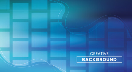 Blue gradient abstract background with square geometric shapes pattern in vector illustration.