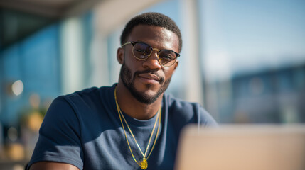 Obraz premium Young Software Engineer Focused on Programming in Modern Office Space
