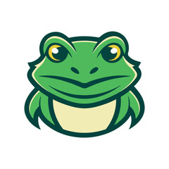 frog head icon vector animal cartoon mascot green face design
