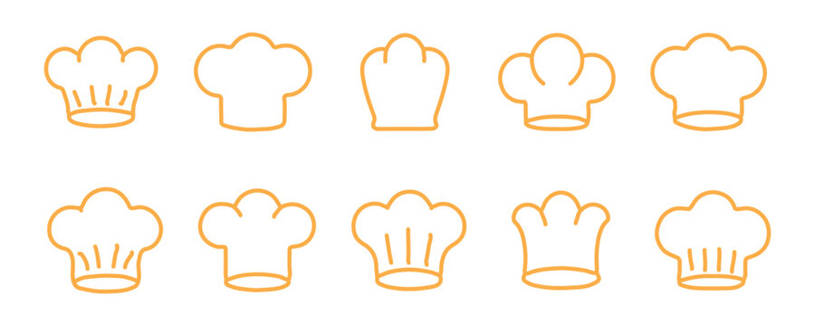 chef hat icon vector cooking kitchen cap outline graphic