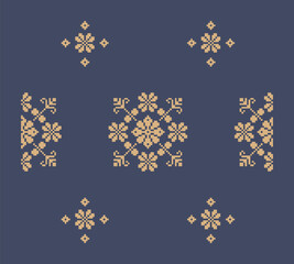 Ukrainian border pattern element. Stencil for block print or tattoo design. Floral geometric decor.