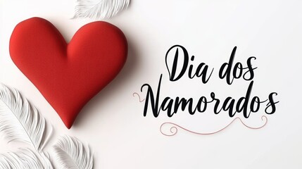 Festive greeting: dia dos namorados text, happy message, romantic theme, background flyer, banner card, copy space, wallpaper design, poster joy, love detail, sweet charm, passion display