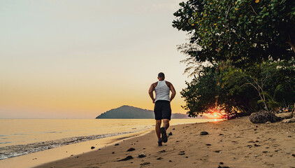 jogging on the beach