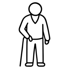 icon man old with a cane on a white background vector
Vector icon people and professions