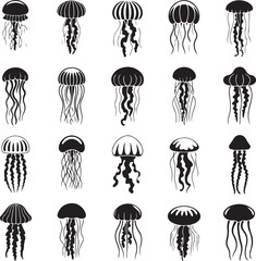 “Jellyfish Vector Bundle | Ocean Animal SVG, Marine Life Clipart & Underwater Art for Crafts & Design”