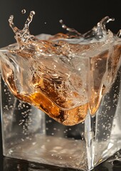80. Liquid soap forming shapes in clear container