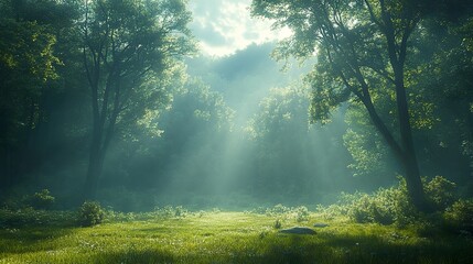 Fototapeta premium morning mist in the forest
