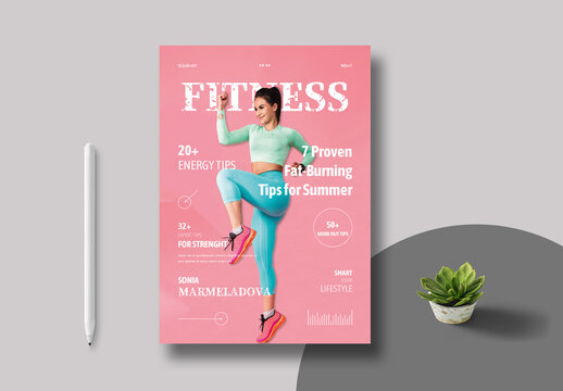 Fitness Magazine Cover Design Layout